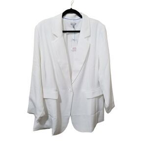 Part & Parcel Roll Sleeve White Blazer 3X NWT